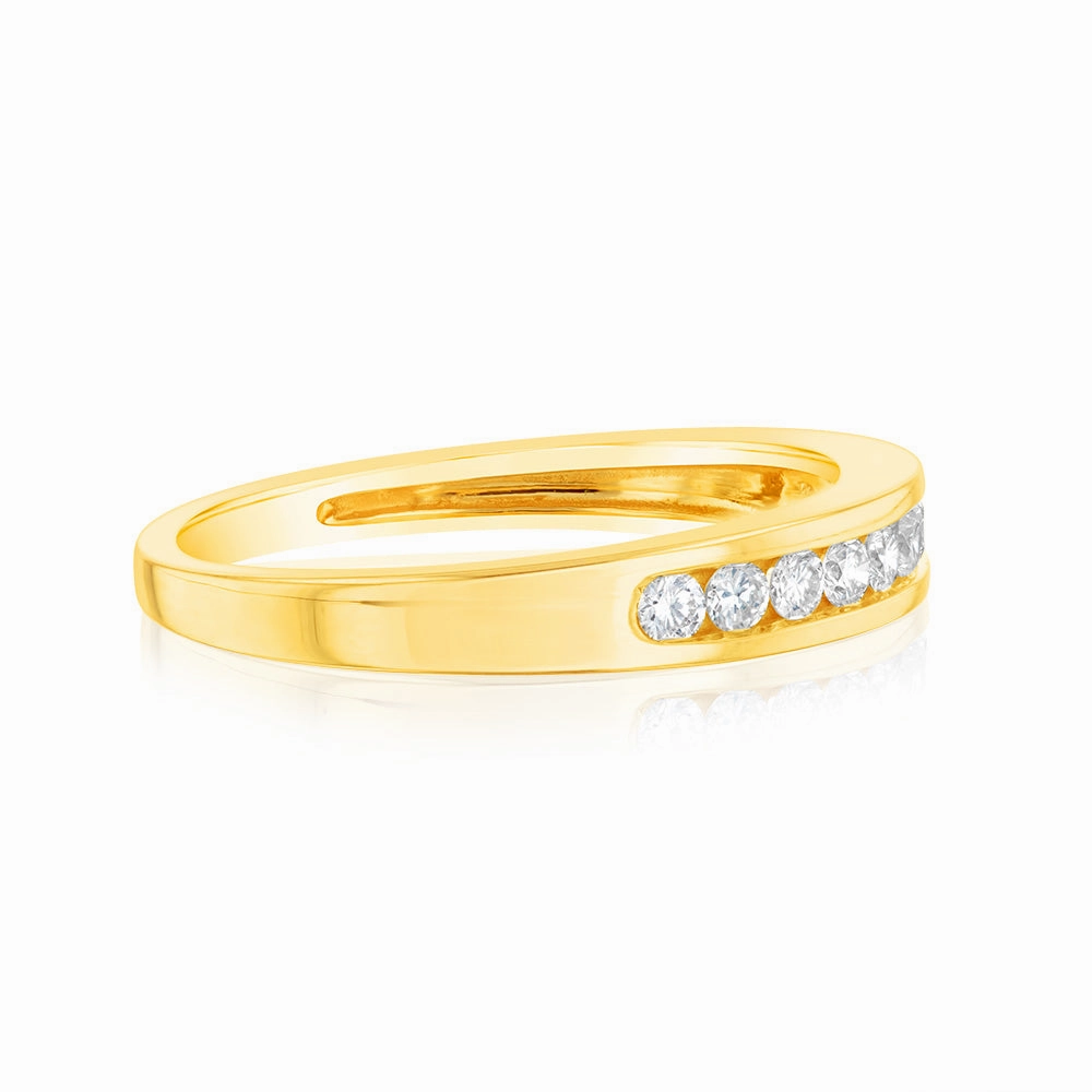 9ct Yellow Gold 1/4 Carat Diamond Eternity Ring with 10 Brilliant Diamonds
