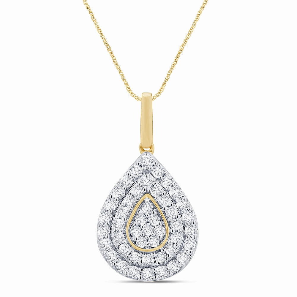 9ct Yellow Gold 1 Carat Diamond Pendant on 45cm Chain