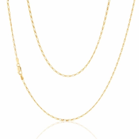 9ct Yellow Gold 40 Gauge 1:1 Figaro 46cm Chain