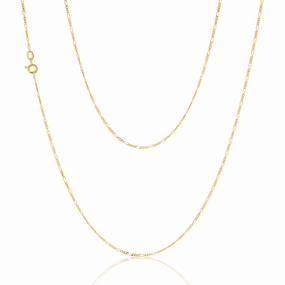 9ct Yellow Gold 40 Gauge 1:3 Figaro 56cm Chain