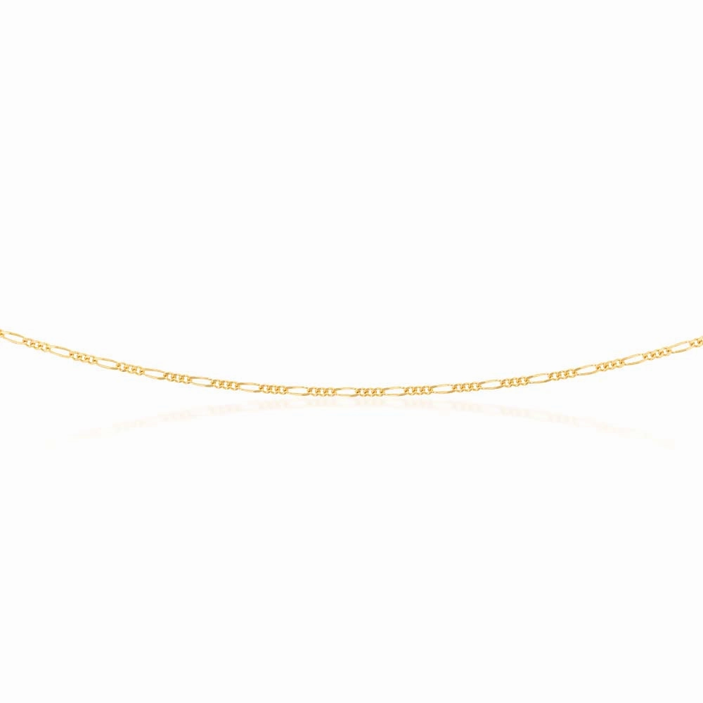 9ct Yellow Gold 40 Gauge 1:3 Figaro 56cm Chain