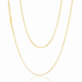9ct Yellow Gold 50 Gauge Tight Curb 51cm Chain