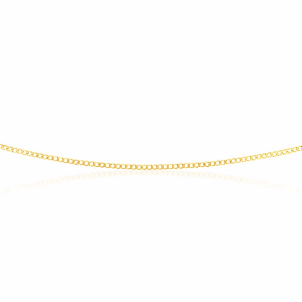 9ct Yellow Gold 50 Gauge Tight Curb 51cm Chain