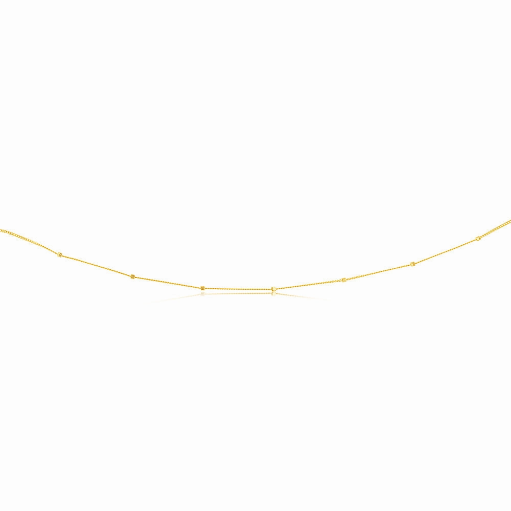 9ct Yellow Gold Curb With Diamond Cut Dices 45cm Chain