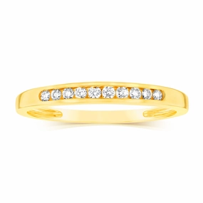 9ct Yellow Gold Diamond Eternity Ring with 10 Diamonds