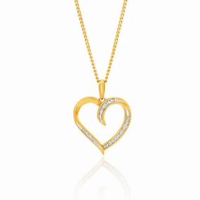 9ct Yellow Gold Diamond Pendant Set with 21 Brilliant Diamonds