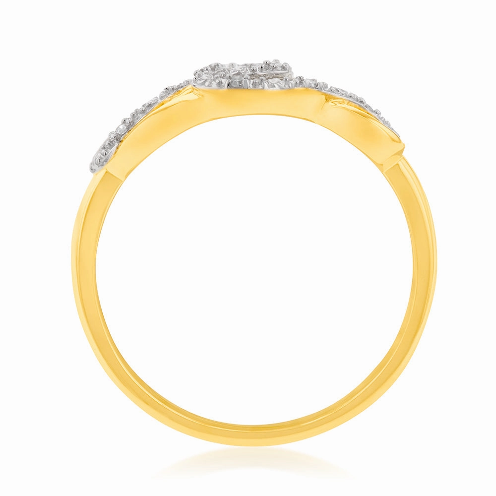 9ct Yellow Gold Diamond Ring