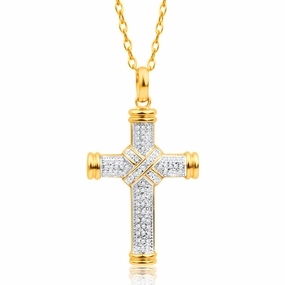 9ct Yellow Gold Exquisite Diamond Pendant