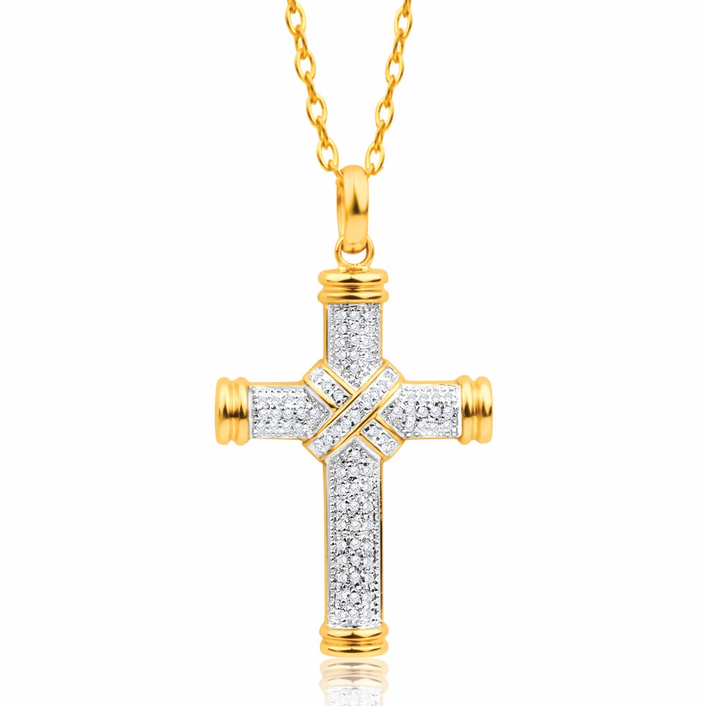 9ct Yellow Gold Exquisite Diamond Pendant
