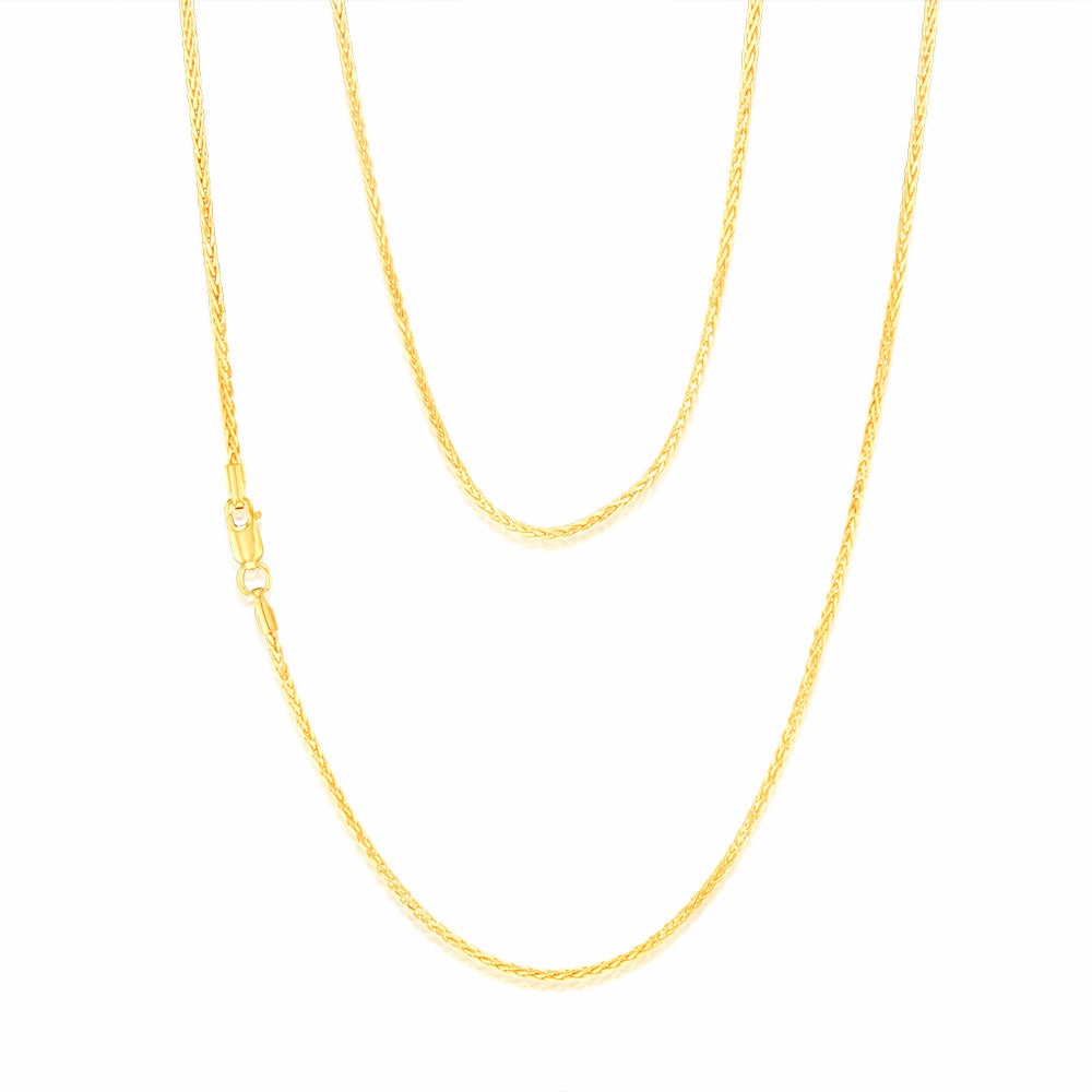 9ct Yellow Gold Fancy Wheat 45cm Chain