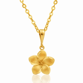9ct Yellow Gold Flower Pendant