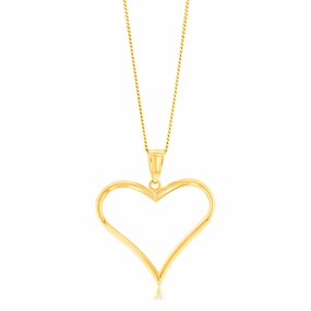 9ct Yellow Gold Open Heart Pendant