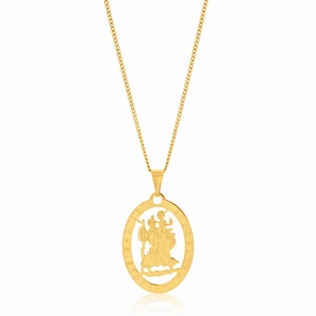 9ct Yellow Gold Silver Filled Christopher Pendant