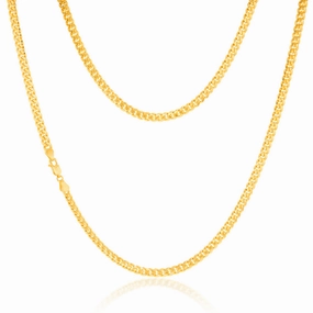 9ct Yellow Gold Silverfilled 120 Gauge Curb 55cm Chain