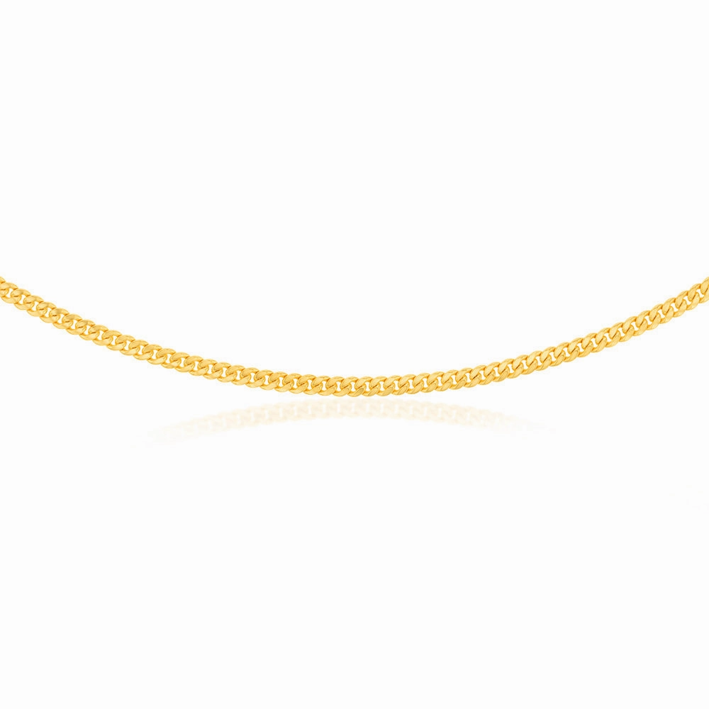 9ct Yellow Gold Silverfilled 120 Gauge Curb 55cm Chain