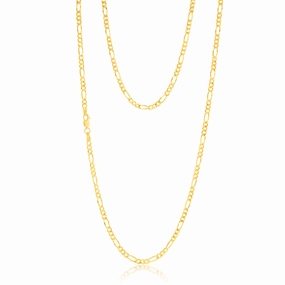 9ct Yellow Gold Silverfilled 1:3 Figaro 80 Gauge 70cm Chain
