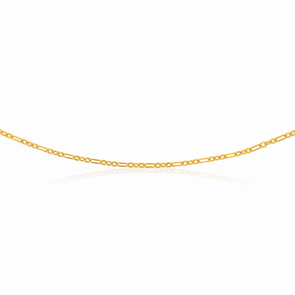9ct Yellow Gold Silverfilled 80Gauge Fancy 60cm Chain
