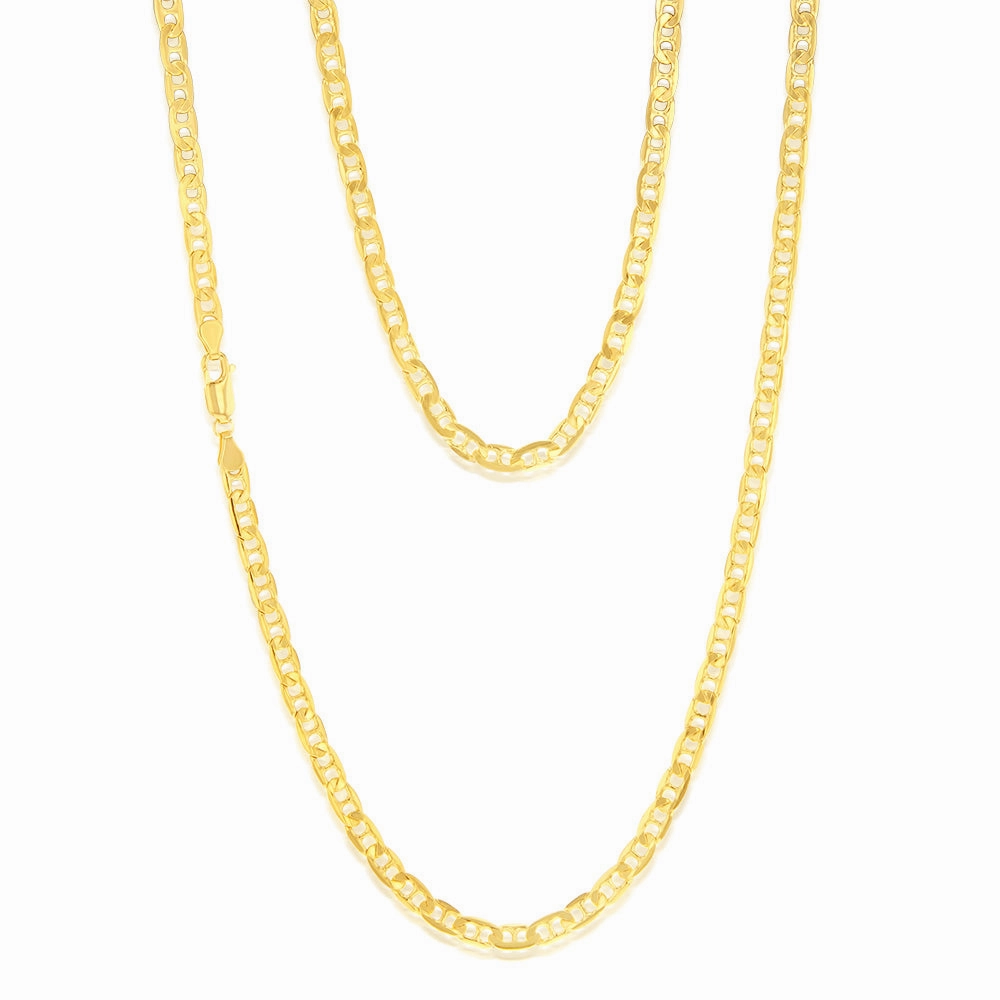 9ct Yellow Gold Silverfilled Anchor 120 Gauge 60cm Chain