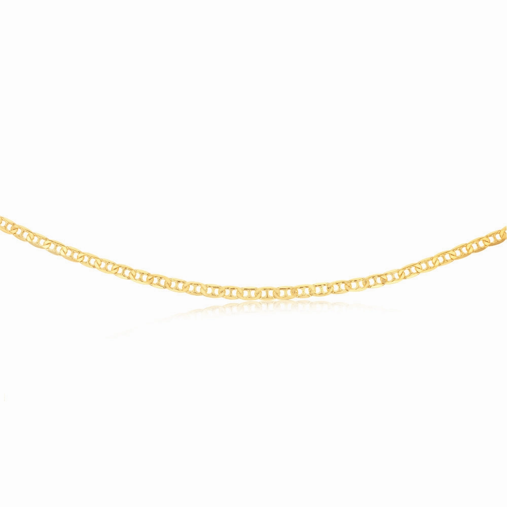 9ct Yellow Gold Silverfilled Anchor 120 Gauge 60cm Chain