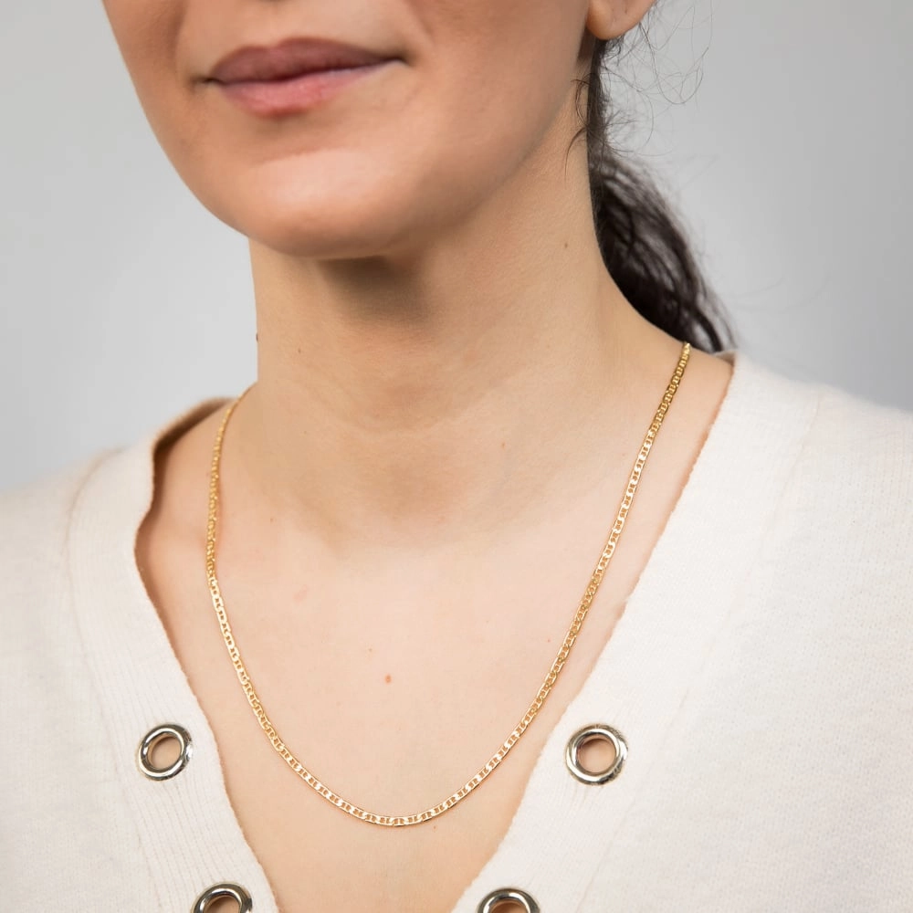 9ct Yellow Gold Silverfilled Anchor 80 Gauge 55cm Chain
