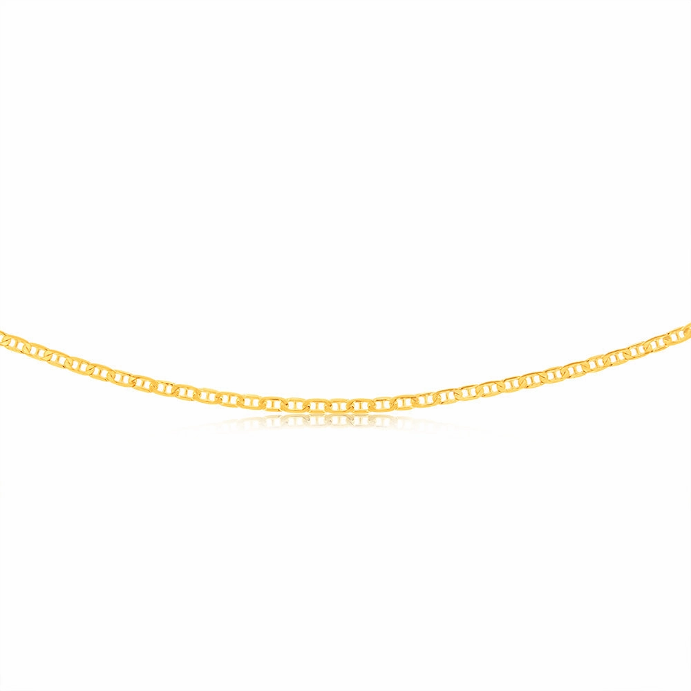 9ct Yellow Gold Silverfilled Anchor 80 Gauge 55cm Chain