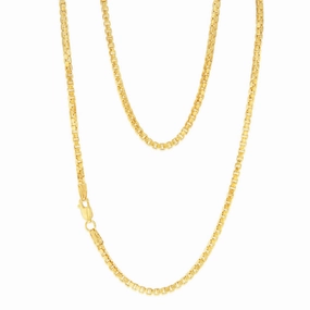 9ct Yellow Gold Silverfilled Box 45cm Chain