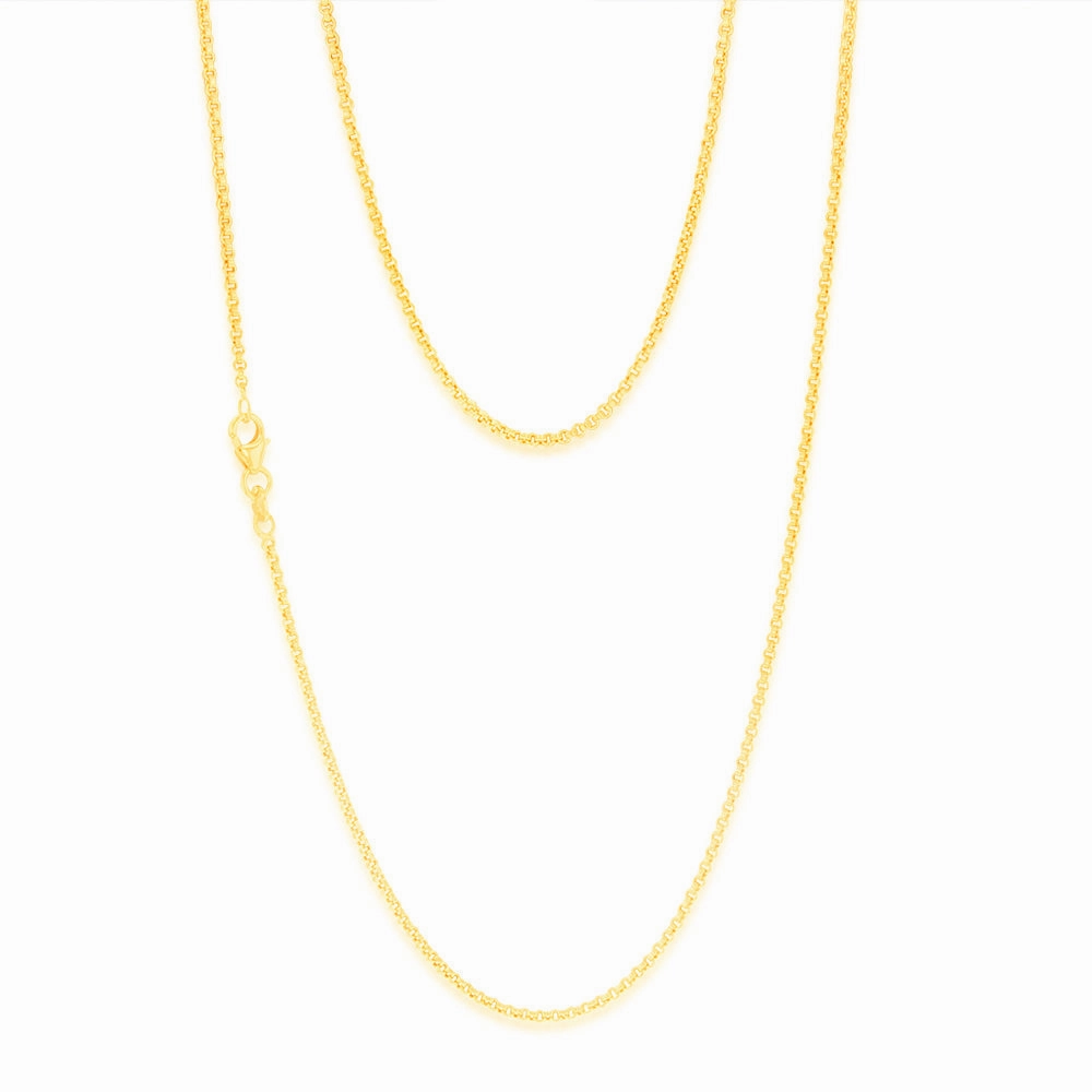 9ct Yellow Gold Silverfilled Fancy 50cm Chain