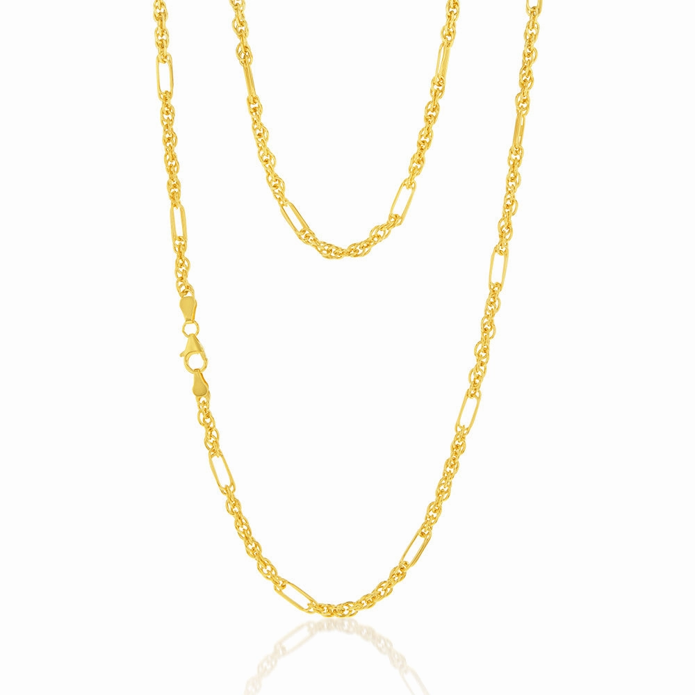 9ct Yellow Gold Silverfilled Fancy 60cm Chain