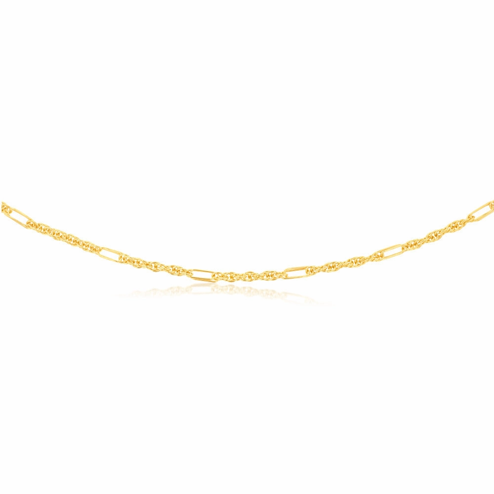 9ct Yellow Gold Silverfilled Fancy 60cm Chain