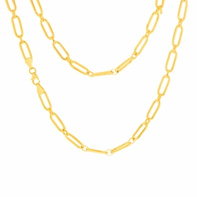 9ct Yellow Gold Silverfilled Fancy Elongated Link Belcher 45cm Chain