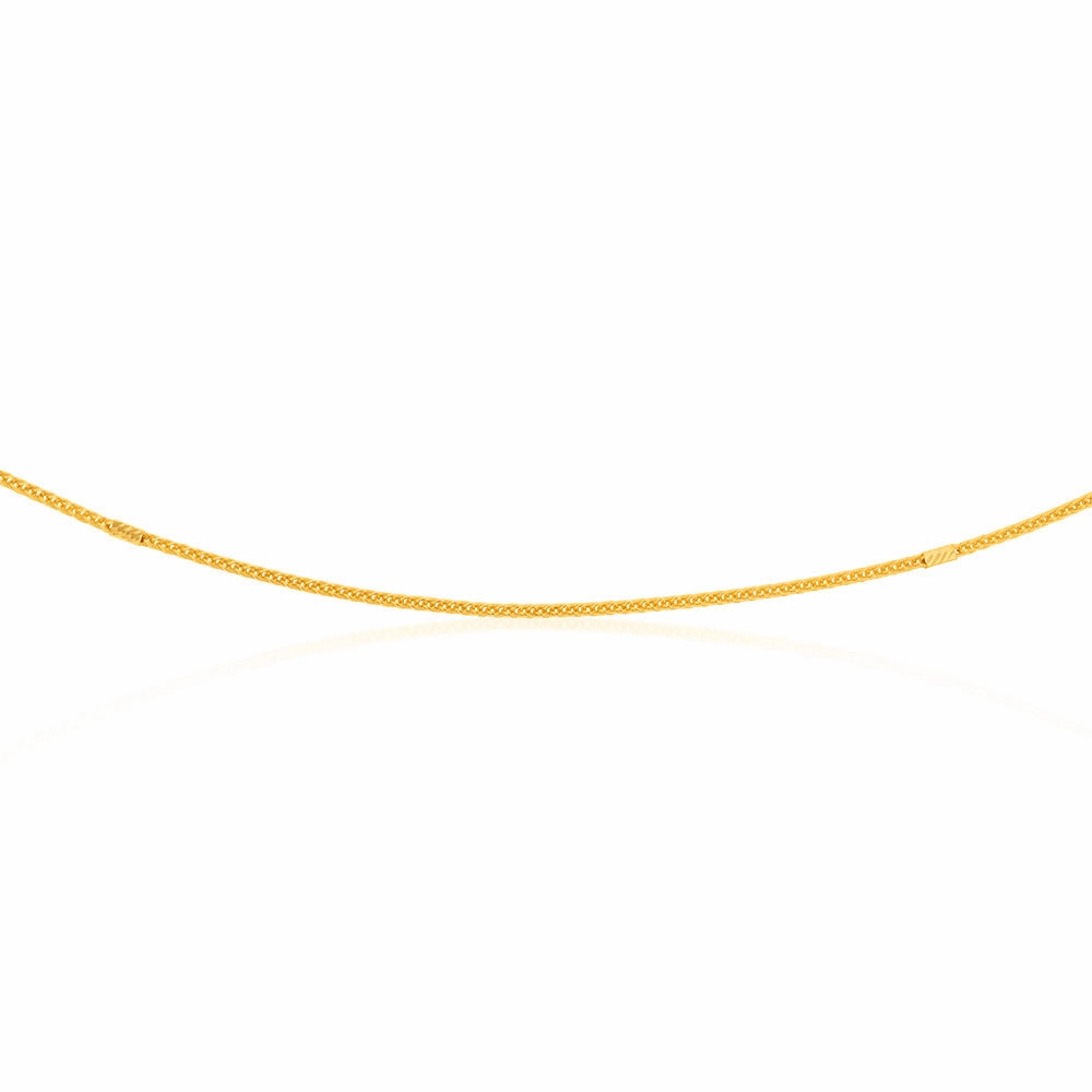 9ct Yellow Gold Silverfilled Wheat 45cm Chain