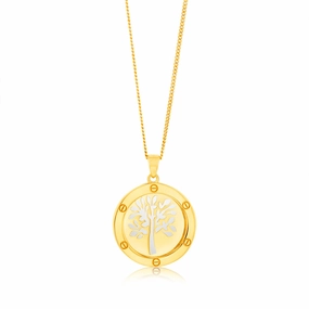 9ct Yellow Gold Tree of Life Medallion Pendant