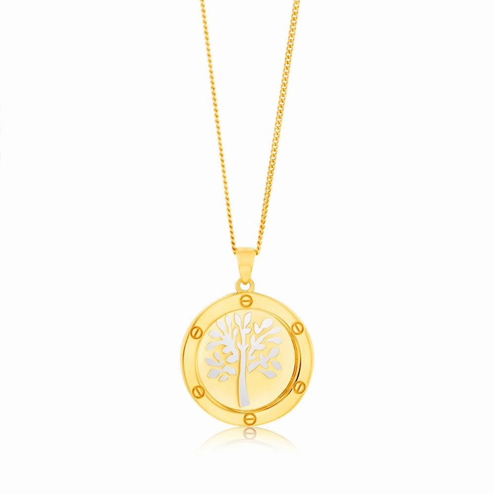 9ct Yellow Gold Tree of Life Medallion Pendant