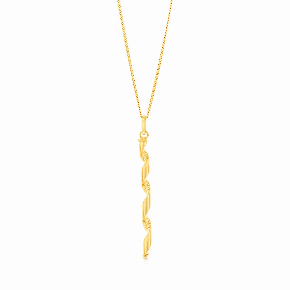 9ct Yellow Gold Twisted Pendant