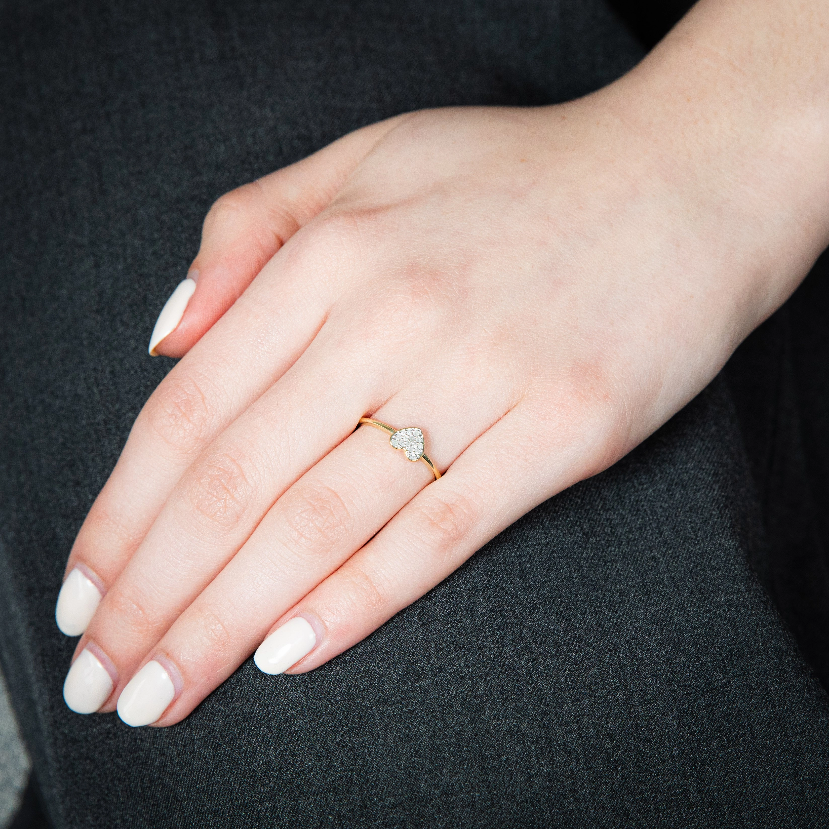 9ct Yellow Gold with 15 Brilliant Diamonds Heart Dress Ring