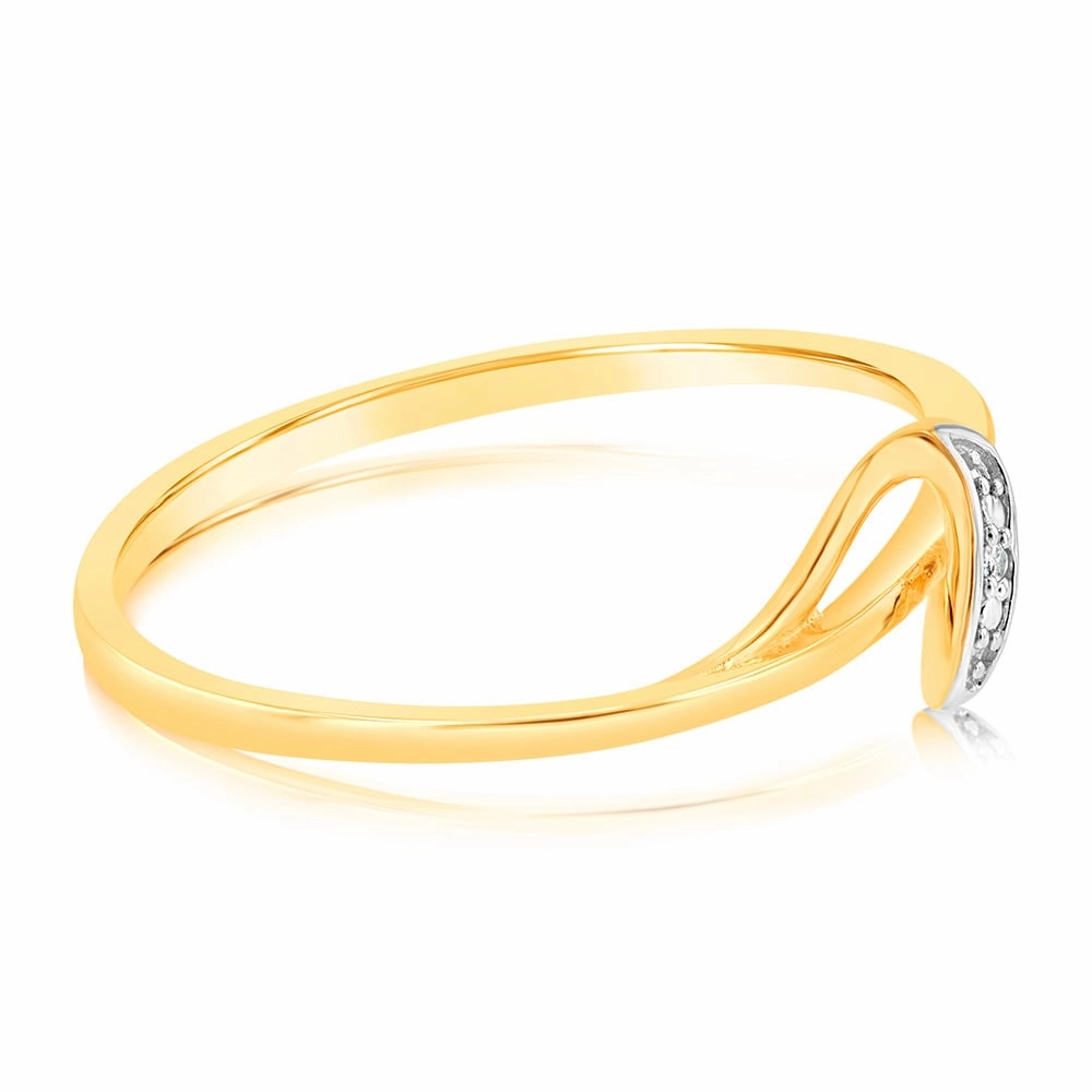 9ct Yellow Gold With 1 Brilliant Cut Diamond Ring