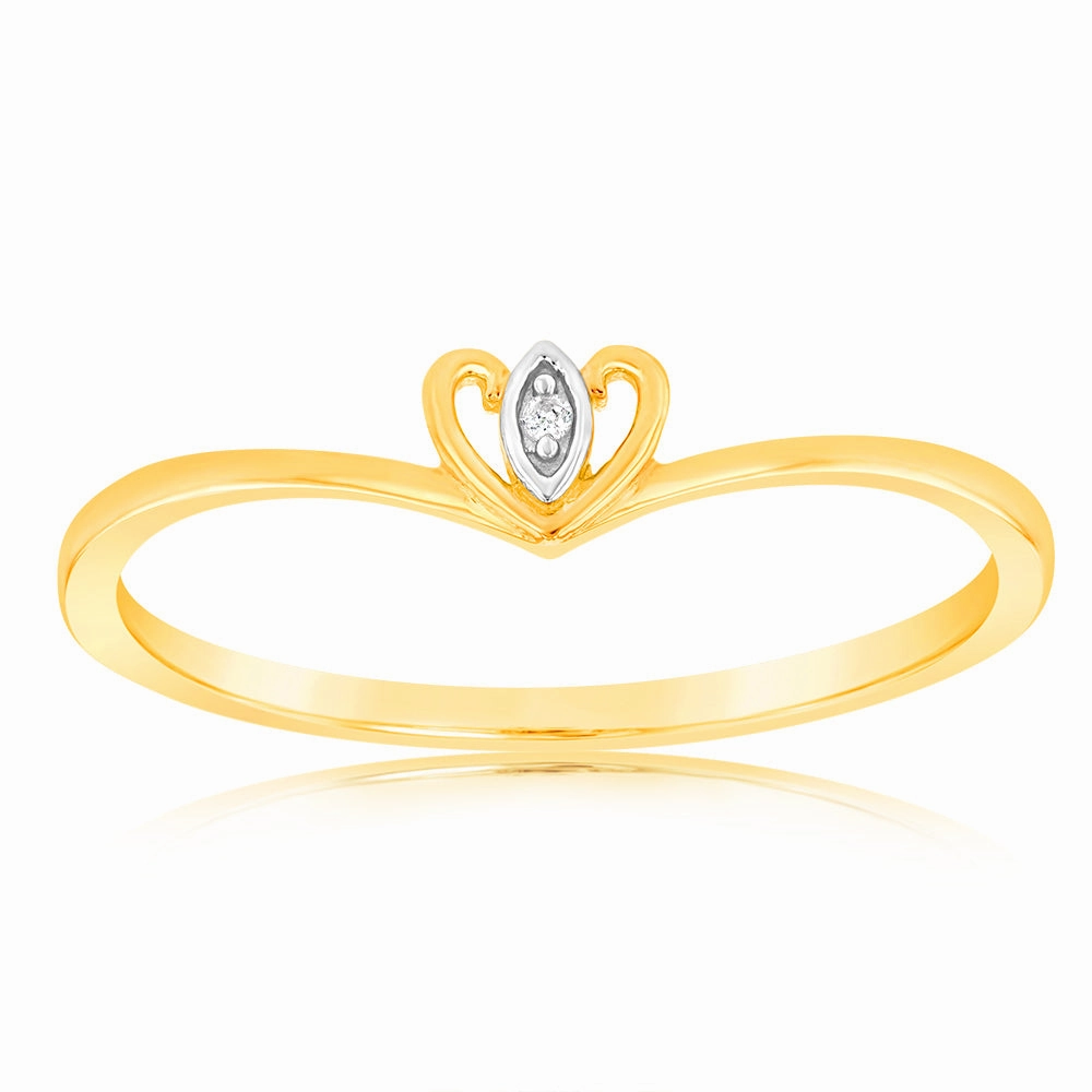 9ct Yellow Gold With 1 Brilliant Cut Diamond Ring