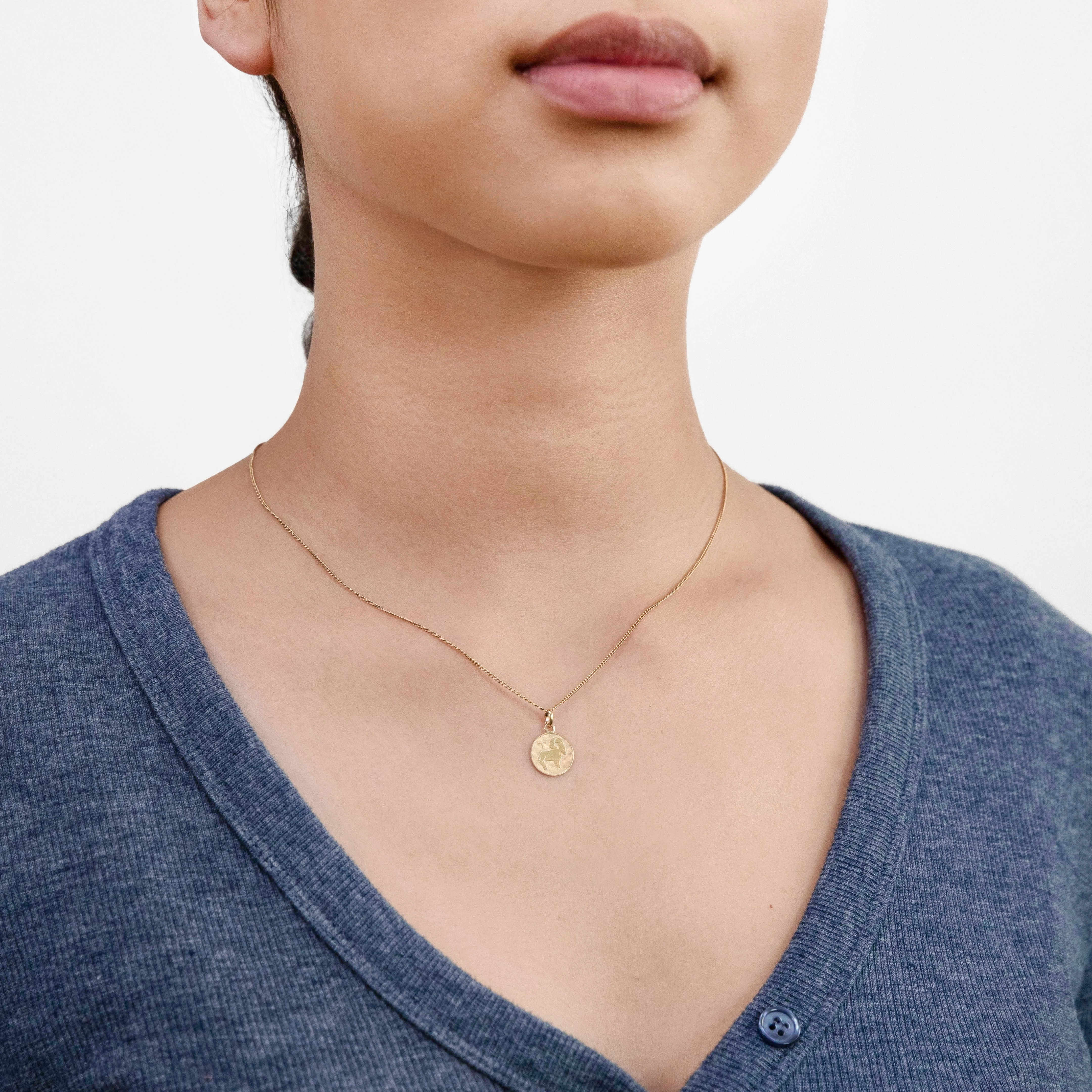9ct Yellow Gold Zodiac Aries Pendant