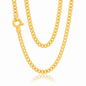 9ct Yellow Solid Gold 150 Gauge Boltring Curb Chain