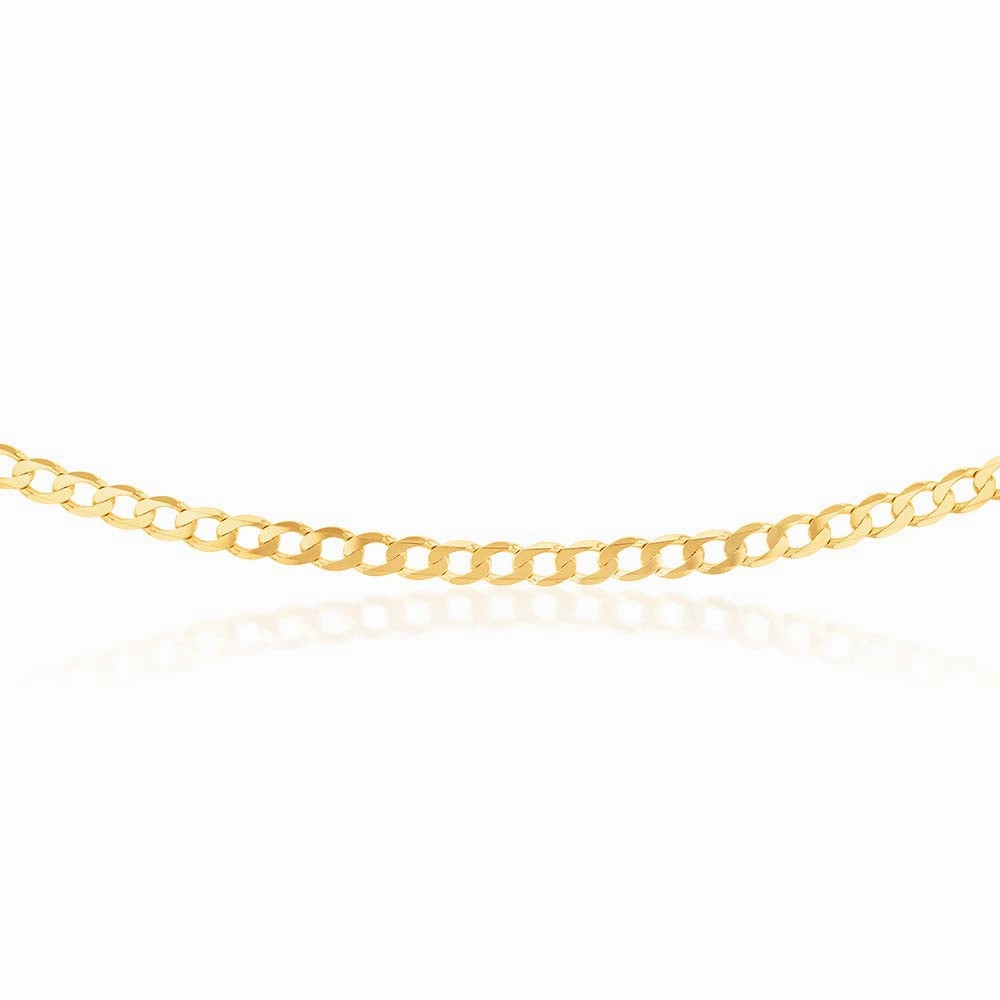 9ct Yellow Solid Gold 150 Gauge Curb 55cm Chain