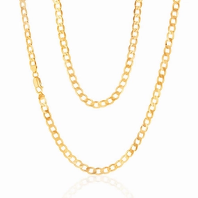 9ct Yellow Solid Gold 150 Gauge Curb 55cm Chain