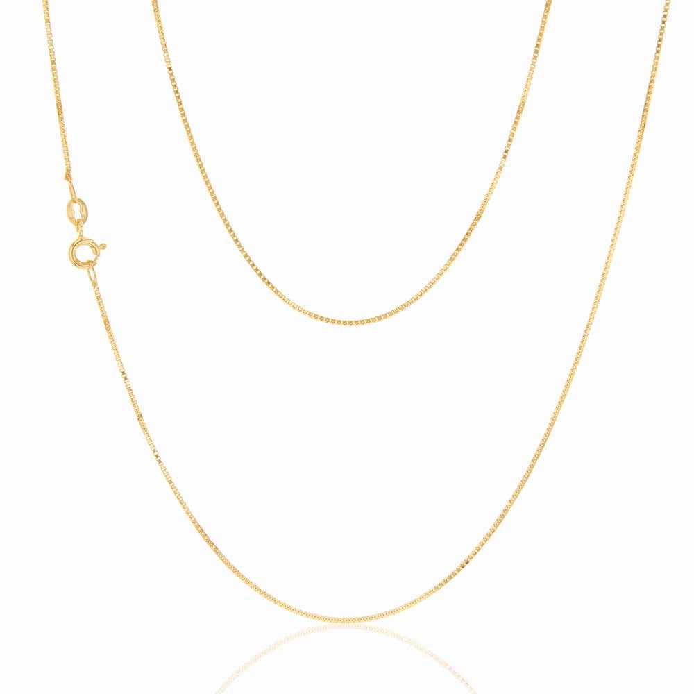 9ct Yellow Solid Gold 15 Gauge 46cm Chain