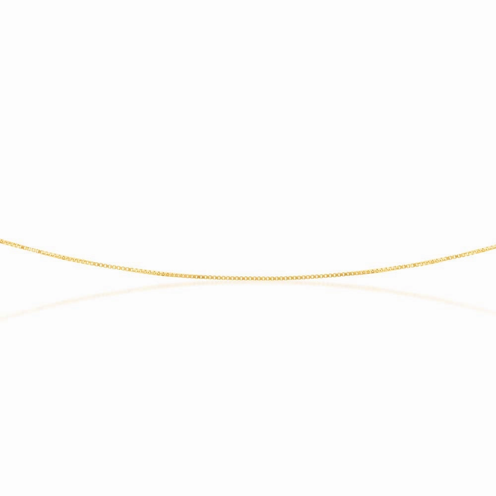 9ct Yellow Solid Gold 15 Gauge Box 51cm Chain