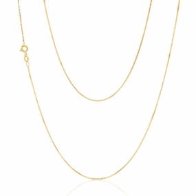 9ct Yellow Solid Gold 15 Gauge Box 51cm Chain