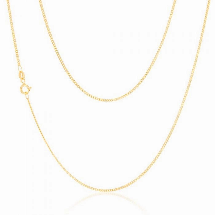 9ct Yellow Solid Gold 40 Gauge Curb 41cm Chain
