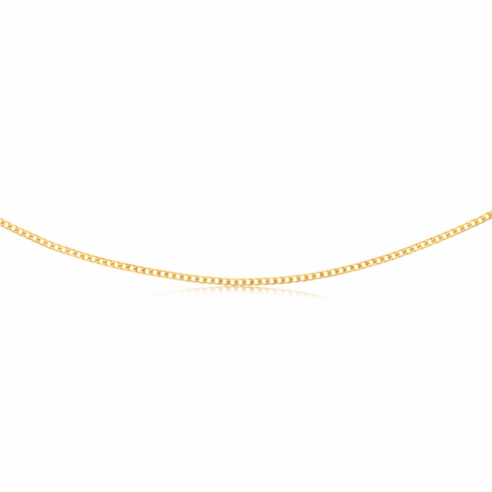 9ct Yellow Solid Gold 80 Gauge Curb 55cm Chain