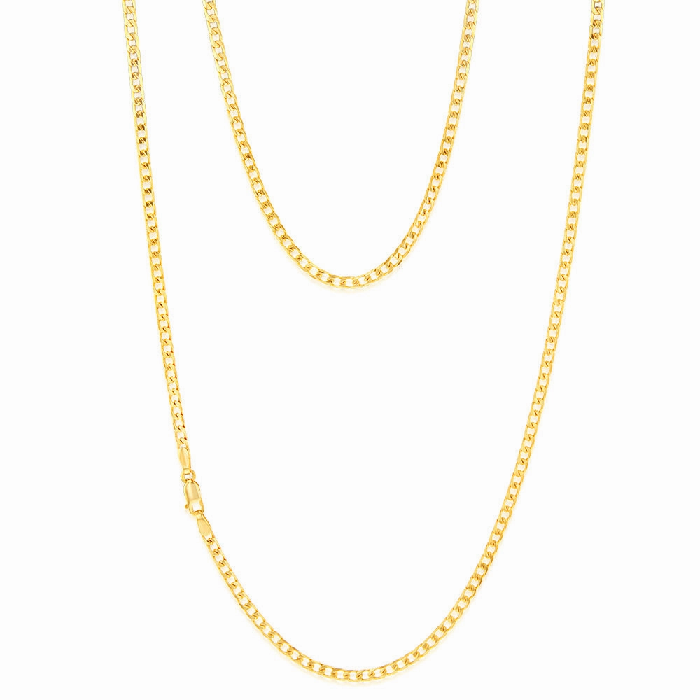 9ct Yellow Solid Gold 80 Gauge Curb 55cm Chain