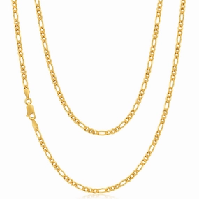 9ct Yellow Solid Gold Alluring Figaro Chain
