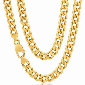 9ct Yellow Solid Gold Curb 55cm Chain