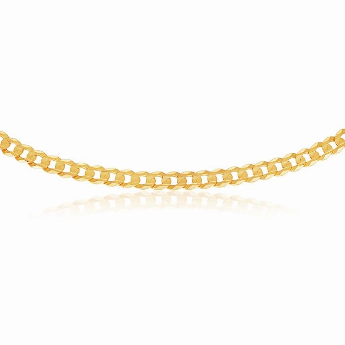 9ct Yellow Solid Gold Heavy Curb 55cm Chain 220 Gauge  with a Parrot Clasp